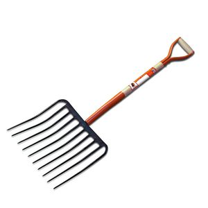 spading pitchfork with wooden handle