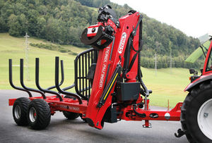 trailer-mounted forestry crane / knuckle boom