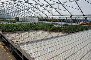 ebb-and-flow greenhouse bench