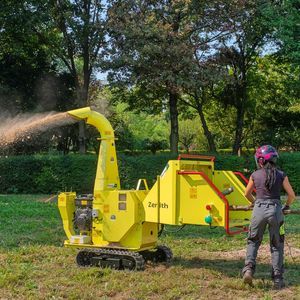 tracked wood chipper