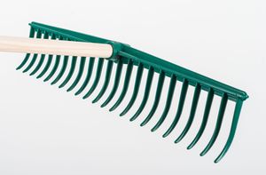 hand rake with wooden handle