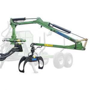 trailer-mounted forestry crane