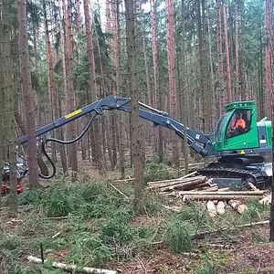 tracked forestry harvester