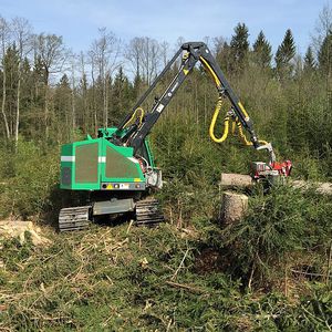 tracked forestry harvester