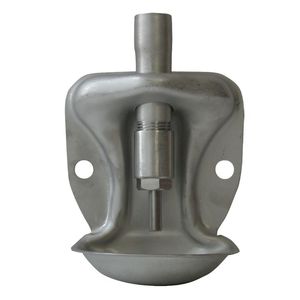 swine drinker / bowl / stainless steel / single access