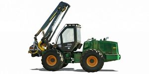 rubber-tired forestry harvester