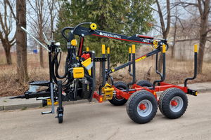 trailer-mounted forestry crane