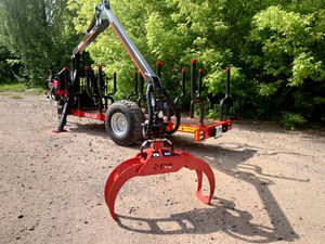 trailer-mounted forestry crane