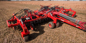 air seed drill / trailed / double-disc / folding