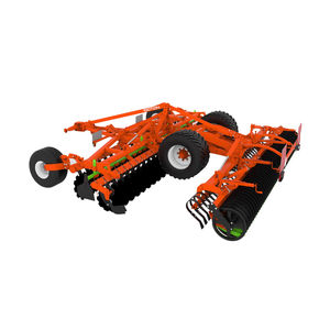 trailed disc harrow / 2-section / with roller