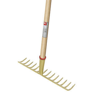 hand rake with wooden handle