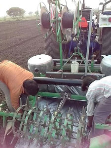 semi-automatic plastic mulch layer