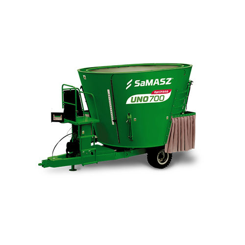 Vertical feed mixer - UNO series - SaMASZ Sp. z o.o. - towed / side discharge / with loading scoop