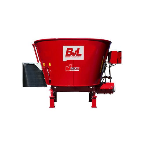 Vertical mixing wagon - V-MIX FIX COMPACT - Bernard van Lengerich Maschinenfabrik GmbH & Co. KG - stationary / side discharge / single-auger