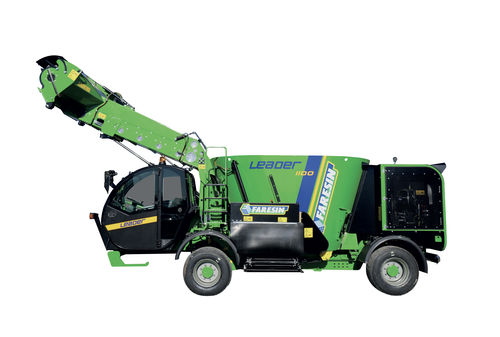 Vertical mixing wagon - LEADER MONO ECOMIX1400A - FARESIN INDUSTRIES S.p.A. - self-propelled / side discharge / with silage block cutter