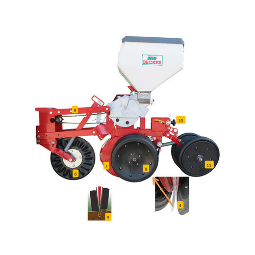 Pneumatic precision seed drill - Aeromat DT - INO Brezice d.o.o. - disc / tractor-mounted