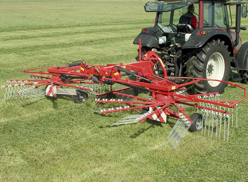 Rotary rake - R 655 series - KONGSKILDE Industries A/S - center delivery / bi-rotor