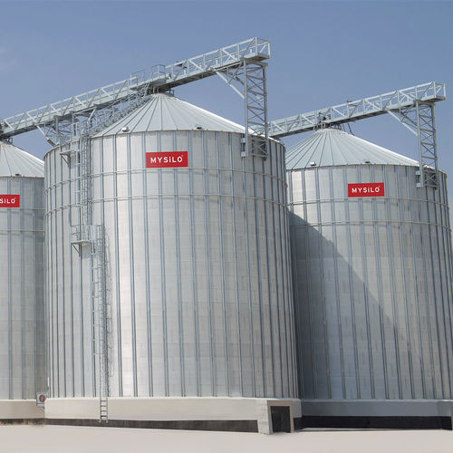 Silo with flat-bottom - S-F series - Mysilo (Siloport) - for grain / galvanised steel / polyethylene