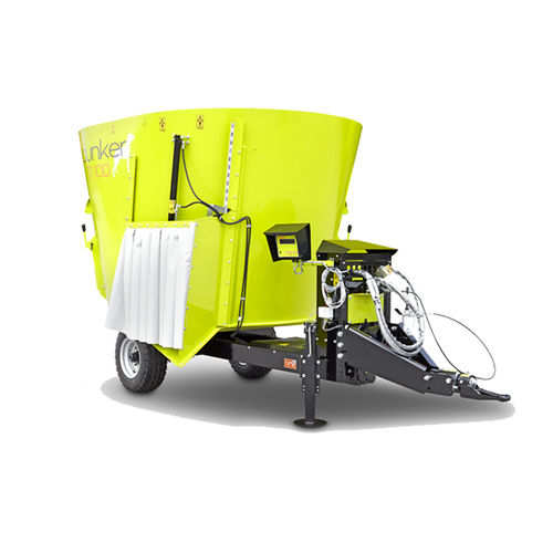 Vertical mixing wagon - Dunker T1 - STORTI - towed / side discharge / single-auger