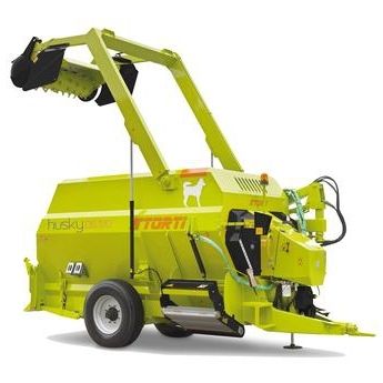 Horizontal mixing wagon - Husky - STORTI - towed / side discharge / 3-auger
