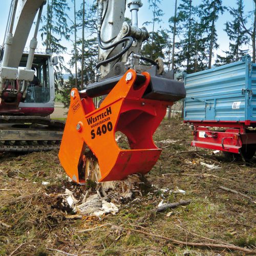 Vertical stump cutter - Woodcracker S series - Westtech Maschinenbau GmbH - mounted / hydraulic drive