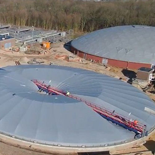 Silo protective cover - Wiefferink BV - polyester / steel / biogas