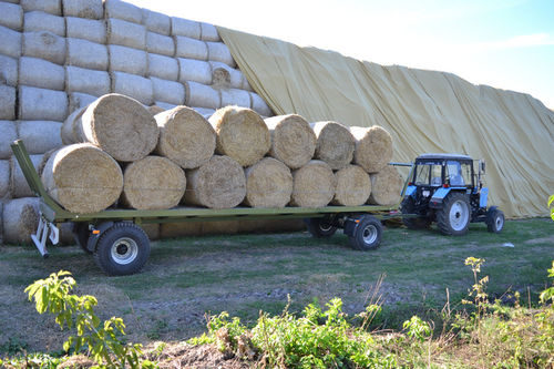 Flatbed trailer - ПП-9/2 - Zavod Kobzarenka Ltd. - 2-axle / for bales