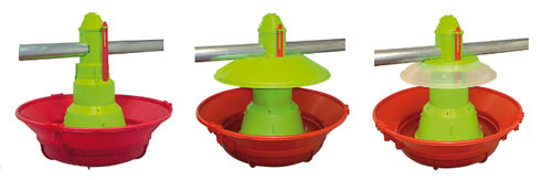 Chick pan feeder - MODULA - AZA International SRL - for turkeys / plastic / multi-access