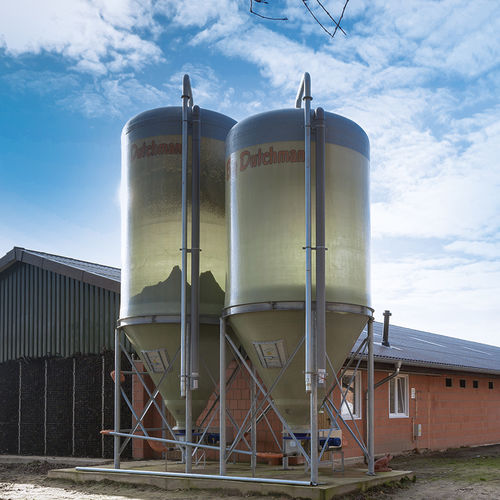Grain silo - Big Dutchman - for animal feed / galvanised steel / fiberglass