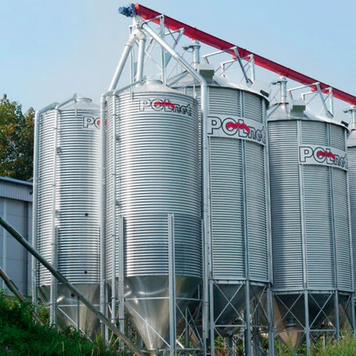 Grain silo - SLP Series - POLnet Sp. z o.o. i Wspólnicy - steel / cone-bottom / corrugated