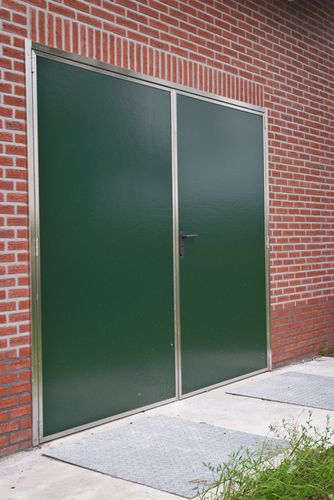 Barn door - Vereijken Hooijer B.V. (Pro Dromi®) - for livestock buildings / fixed / stainless steel