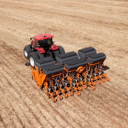 Pneumatic precision seed drill - Meridia 200 - Jacto Inc. - with fertilizer applicator / towed
