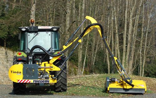 Tractor-mounted reach mower - TINEA - Rousseau - flail / folding / PTO-driven