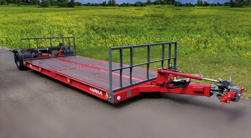 Flatbed trailer - PL 6 - Unia - single-axle / agricultural / for bales