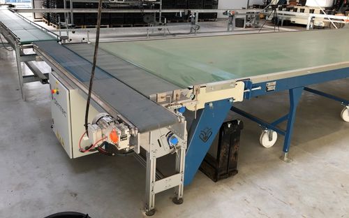 Pot conveyor - Demtec - belt / for degrouping / sorting