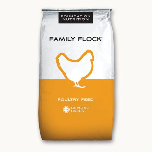 Animal feed supplement FAMILY FLOCK® ORGANIC CHICK STARTER, GROWER Crystal Creek, Inc