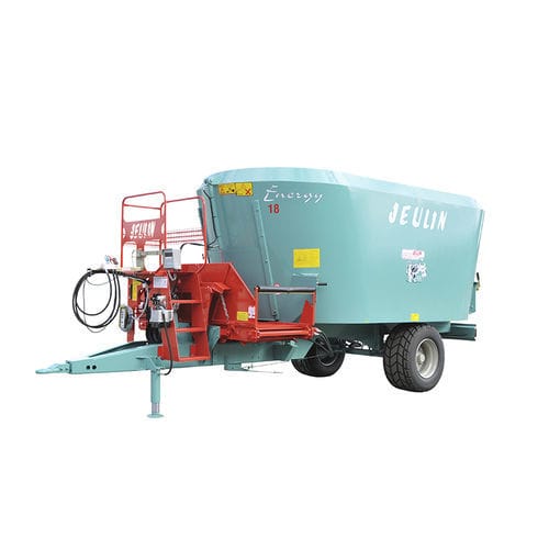 Vertical mixing wagon - ENERGY - JEULIN - towed / side discharge / 2-auger