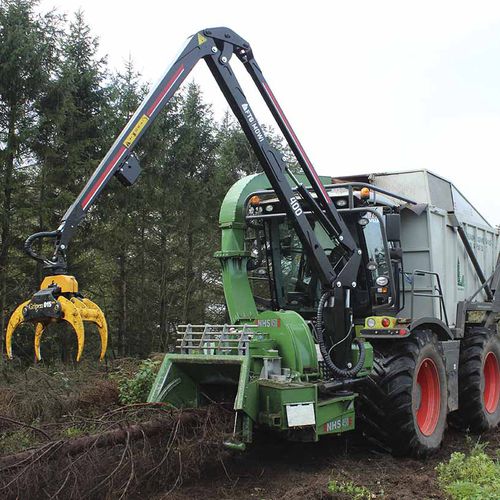Mounted wood chipper - 450f,450fhyd - NHS Maskinfabrik A/S - PTO-driven / with crane