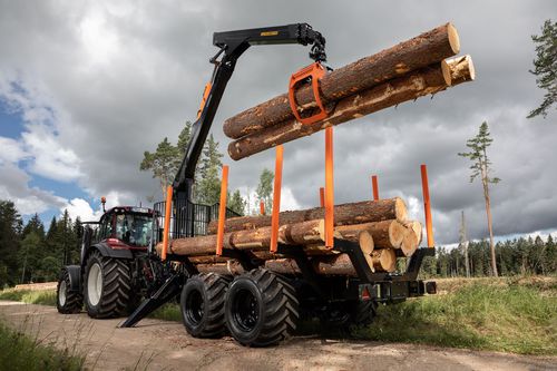 Tandem axle trailer - 18T1 - BMF - forestry / 18 ton / with crane
