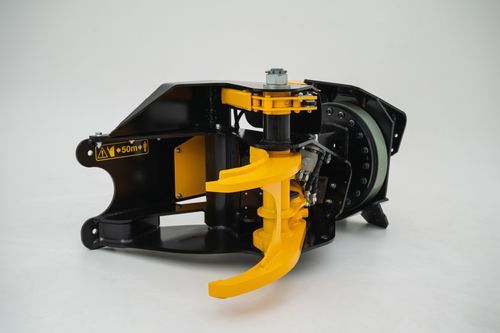Excavator tree shear attachment - TMK 300-R - TMK Machinery Oy - with rotating head / with cutting blade / for wood