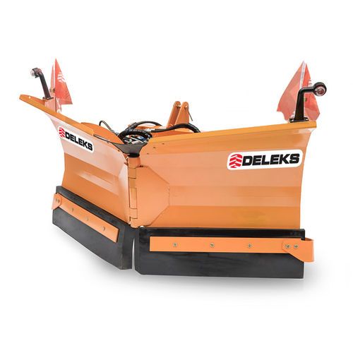 V-shaped snow plough - LNV-200-C - DELEKS SRL - with rubber scraper / on 3-point tractor front linkage / with hydraulic adjustment
