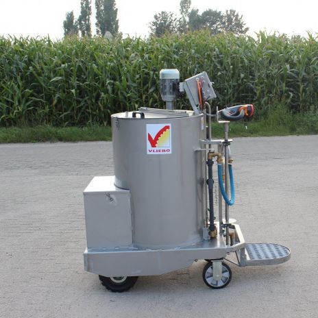Towed calf milk cart - vliebo - with mixer / with milk heater / with motorized wheels