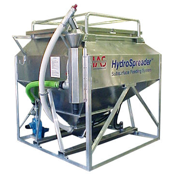 Hopper feeding system - HydroSpreader™ - iasproducts - for aquaculture / floating