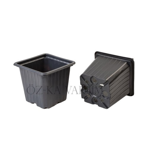 Plastic pot - S98 - ÖZ-KA VAKUM PLASTİK AMBALAJ VE MAKİNA KALIP SAN.TİC.LTD.ŞTİ. - square / black