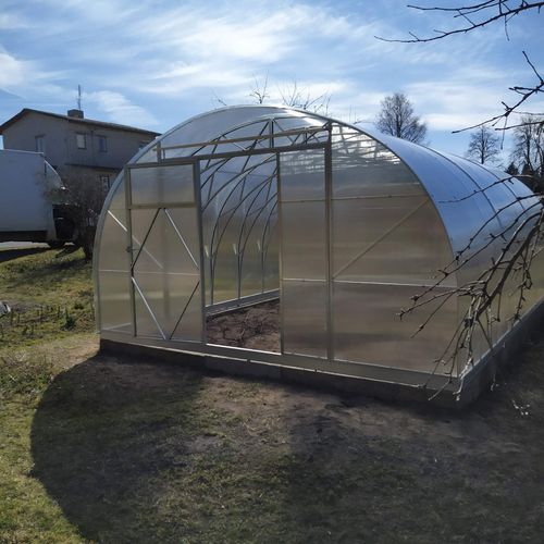 Tunnel type greenhouse - ES 4 - Ecoslider Greenhouses and PremiFarm Aeroponic Vert - steel frame / with steel framework