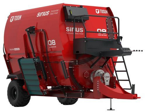 Horizontal mixing wagon - SIRIUS 08 - TOSUN - towed / side discharge / 2-auger