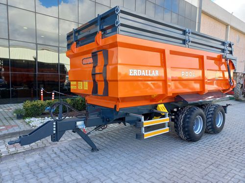 Tipping trailer - POOL TYPE - ERDALLAR AGRICULTURAL MACHINERY - tandem axle / agricultural / 10 ton