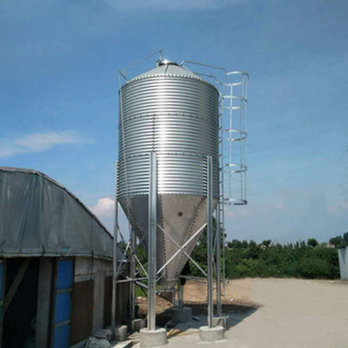 Hopper bottom silo - Dongying Fengtu Intelligent Storage Co., Ltd - for animal feed / galvanised steel / hopper