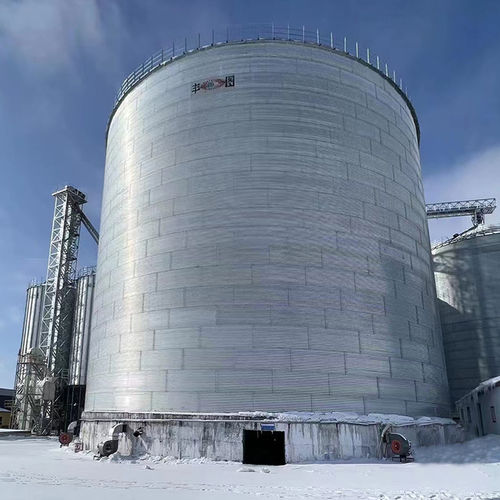 Silo with flat-bottom - Dongying Fengtu Intelligent Storage Co., Ltd - for maize / galvanised steel / round