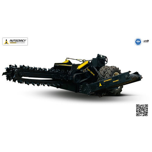 Double-wheel trencher - Heavy Duty Triple Chain Tractor Trencher - Gaja 300 XC - Autocracy Machinery Private Limited - with chain / with conveyor / tractor-mounted